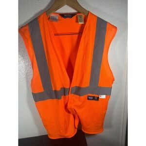 Walls Work Wear‎ Safety Vest Class 2 Orange Mesh Reflective 3M Material Size M